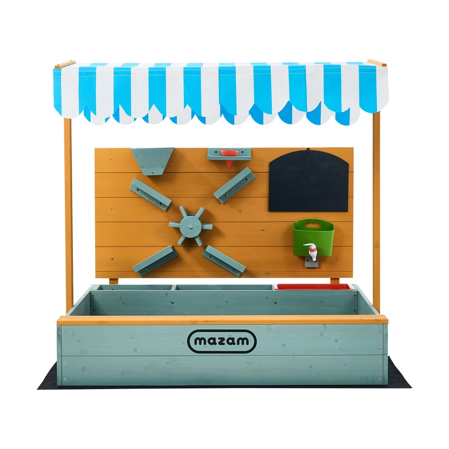 Mazam Kids Sandpit Outdoor Wooden Sandbox Beach Play Canopy Sand Play Toy Set