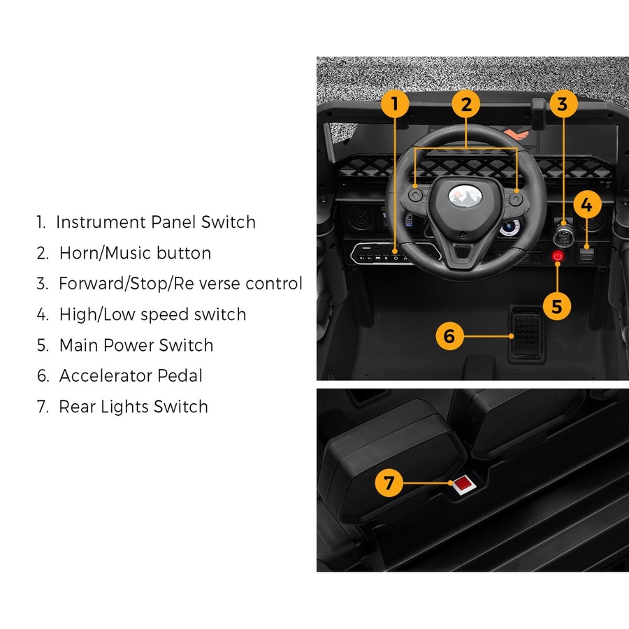 Mazam Ride on Car 12V Kids Electric Bluetooth Remote Control Cars Toy Gift Black