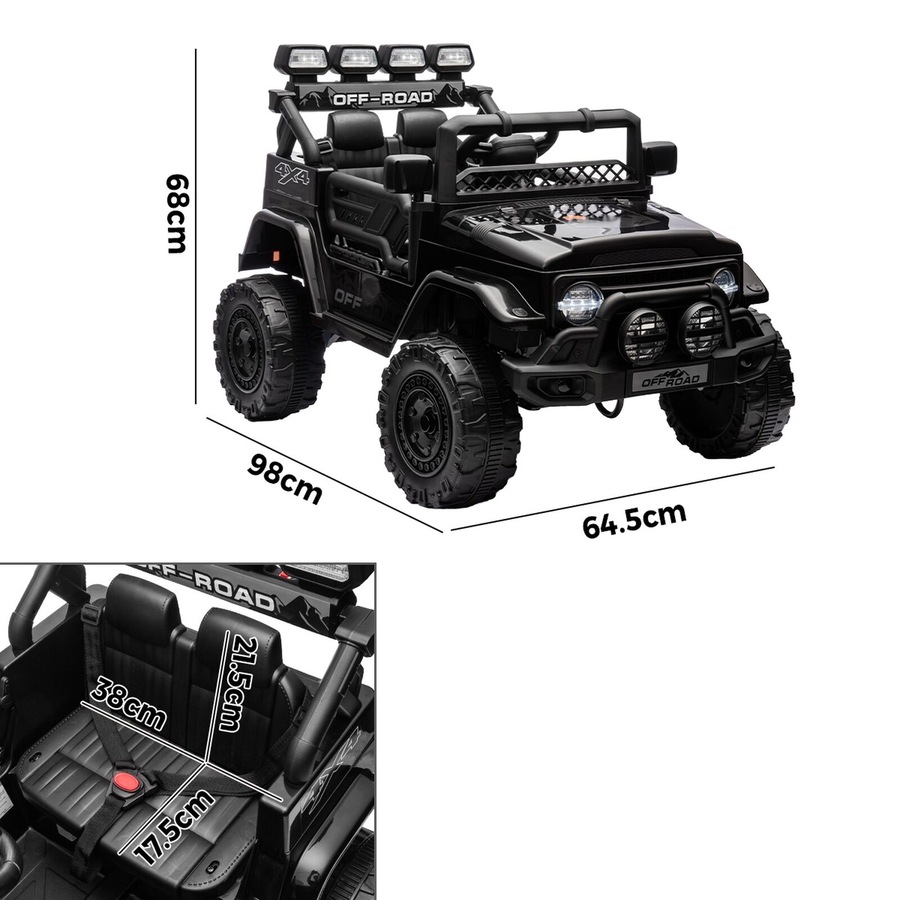 Mazam Ride on Car 12V Kids Electric Bluetooth Remote Control Cars Toy Gift Black