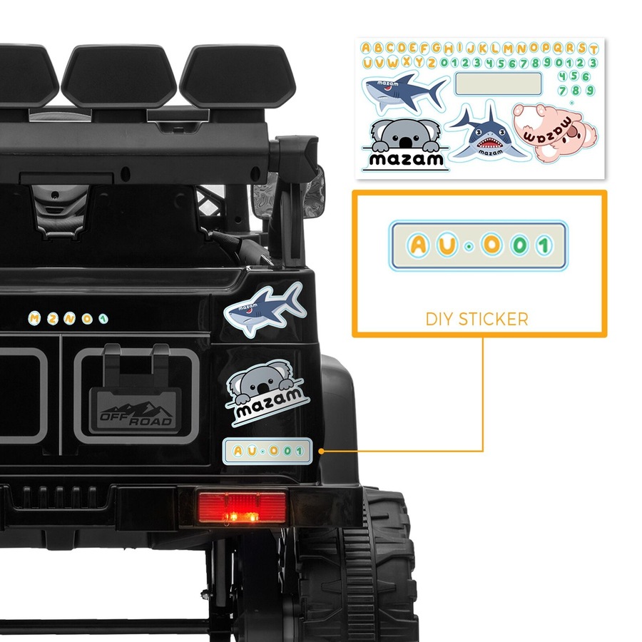 Mazam Ride on Car 12V Kids Electric Bluetooth Remote Control Cars Toy Gift Black