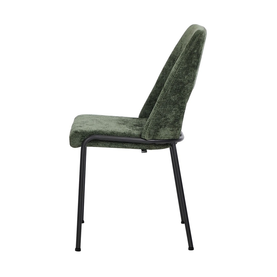 Oikiture 2x Dining Chairs Chenille Fabric Kitchen Side Chair Green