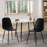 Oikiture 2x Dining Chairs Kitchen Accent Chair Lounge Room PU Leather