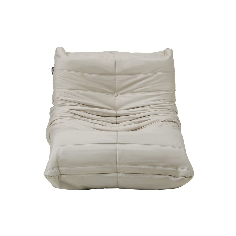 Oikiture 2X Floor Sofa Lounge Caterpillar Lazy Accent Couch Single Chair Pouffe Beige