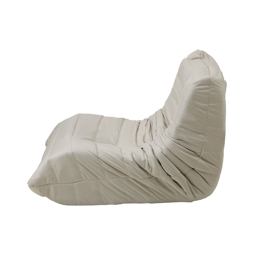 Oikiture 2X Floor Sofa Lounge Caterpillar Lazy Accent Couch Single Chair Pouffe Beige