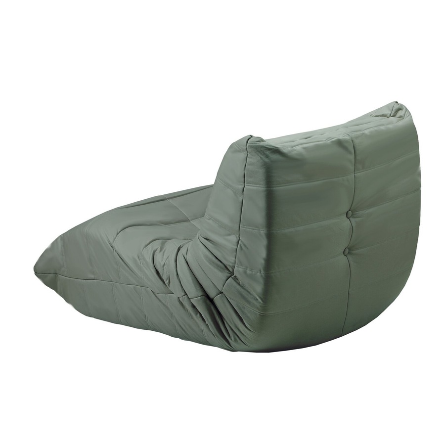 Oikiture 2X Floor Sofa Lounge Caterpillar Lazy Couch Single Accent Chair Pouffe Green