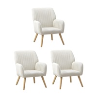 Oikiture 3x Armchair Lounge Sherpa White