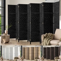 Oikiture 4/6/8 Panel Room Divider Privacy Screen Dividers Woven Wood Fold Stand