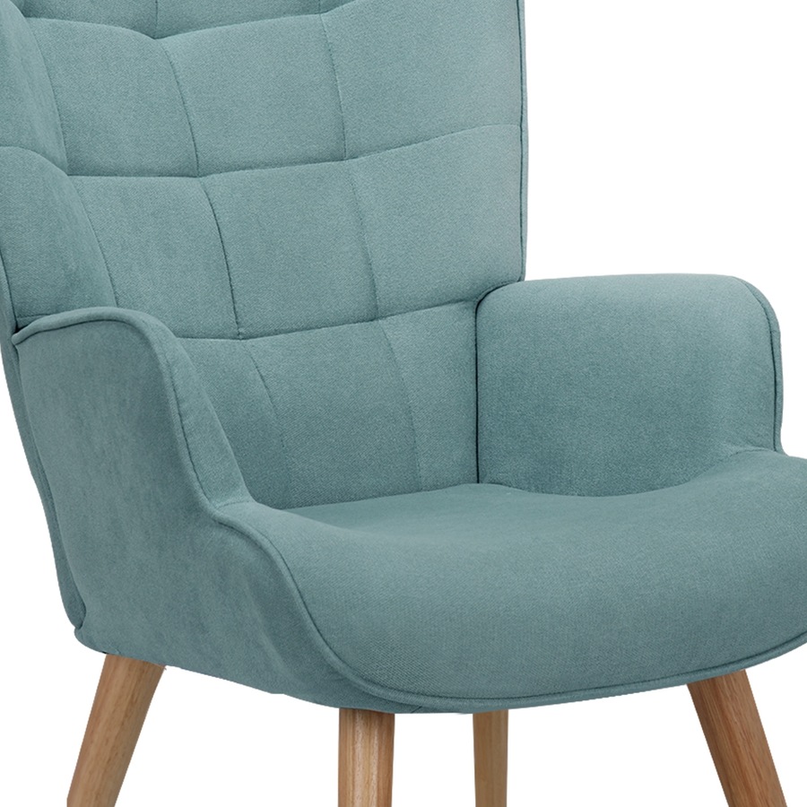 Oikiture 4x Armchair Lounge Chair Ottoman Accent Armchairs Fabric Sofa Blue