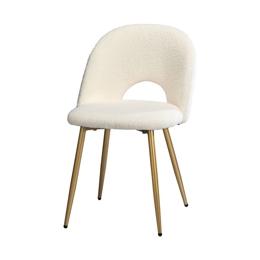 Oikiture 6PCS Dining Chairs Accent Chair Armchair Sherpa Golden White