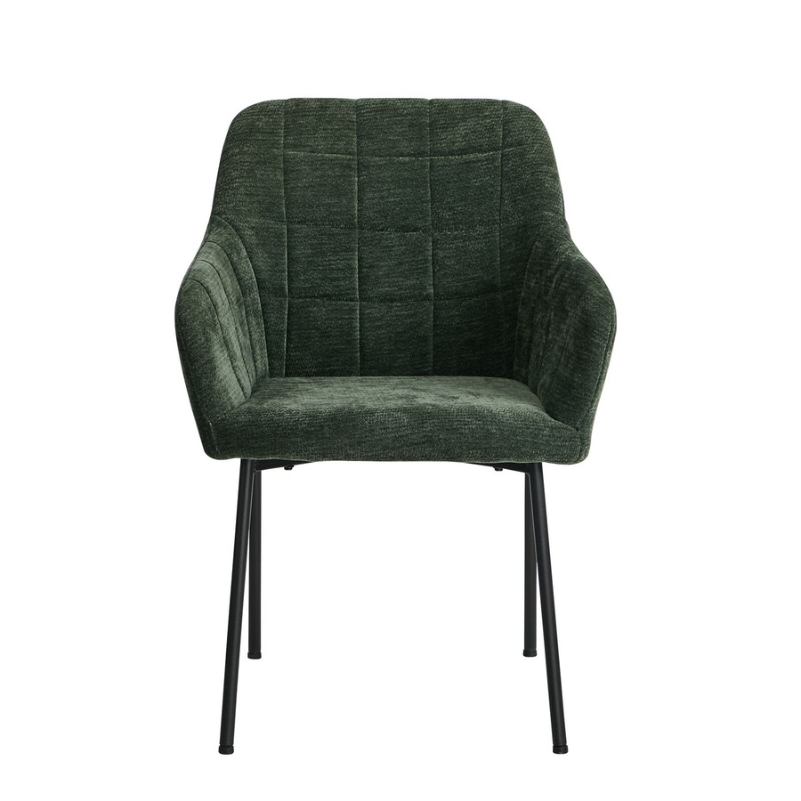 Oikiture 6x Dining Chairs Kitchen Accent Armchairs Chenille Fabric Green
