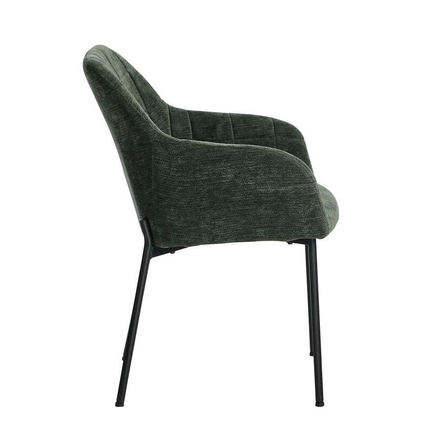 Oikiture 6x Dining Chairs Kitchen Accent Armchairs Chenille Fabric Green