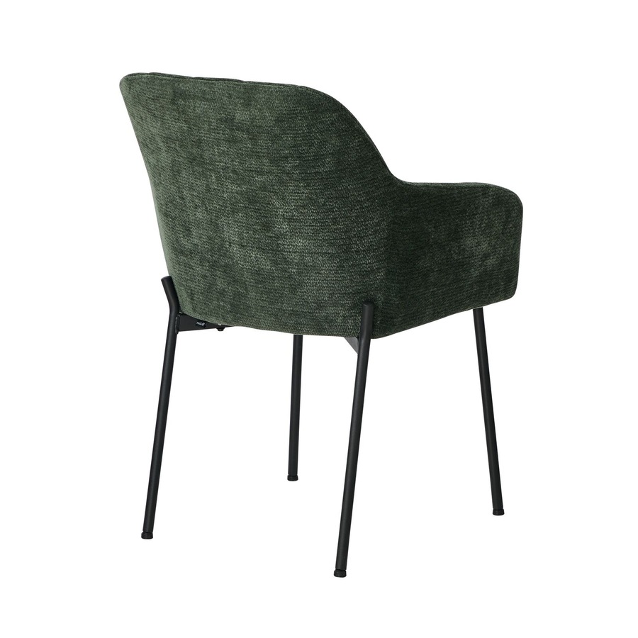 Oikiture 6x Dining Chairs Kitchen Accent Armchairs Chenille Fabric Green