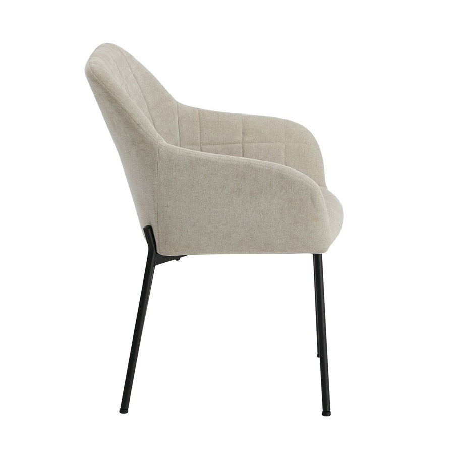 Oikiture 6x Dining Chairs Kitchen Accent Armchairs Linen Fabric Beige