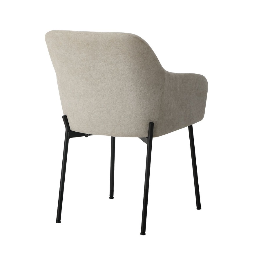 Oikiture 6x Dining Chairs Kitchen Accent Armchairs Linen Fabric Beige