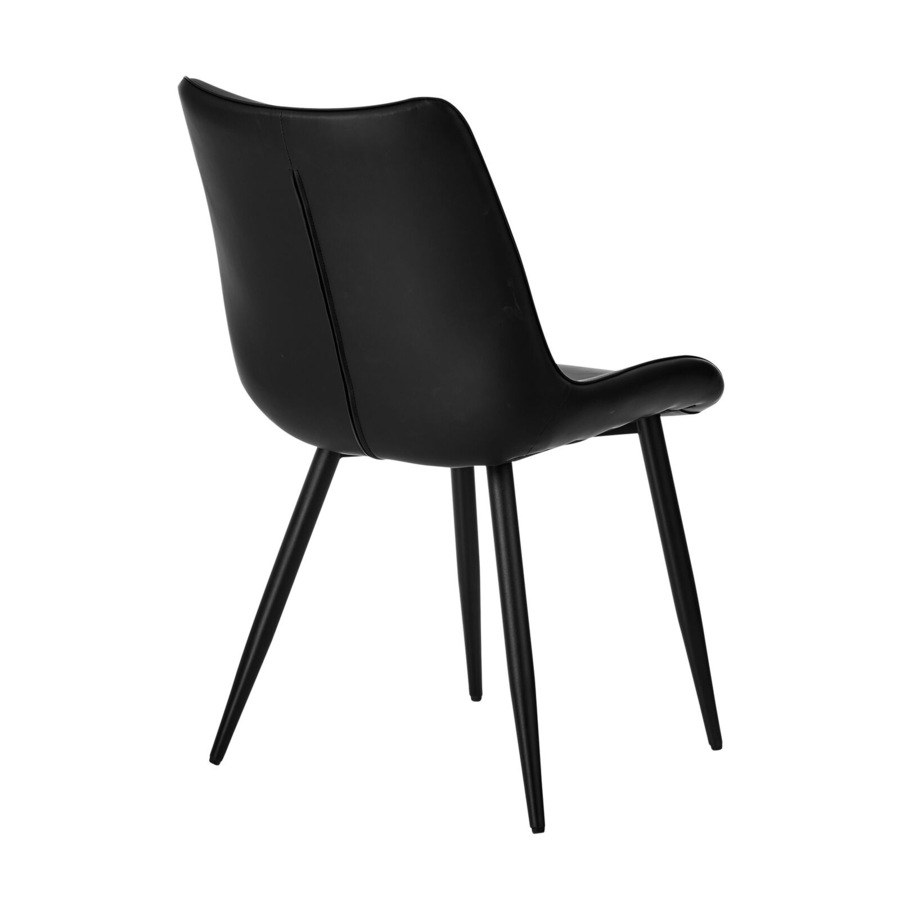 Oikiture 6x Dining Chairs Kitchen Accent Chairs Upholstered PU Leather Black