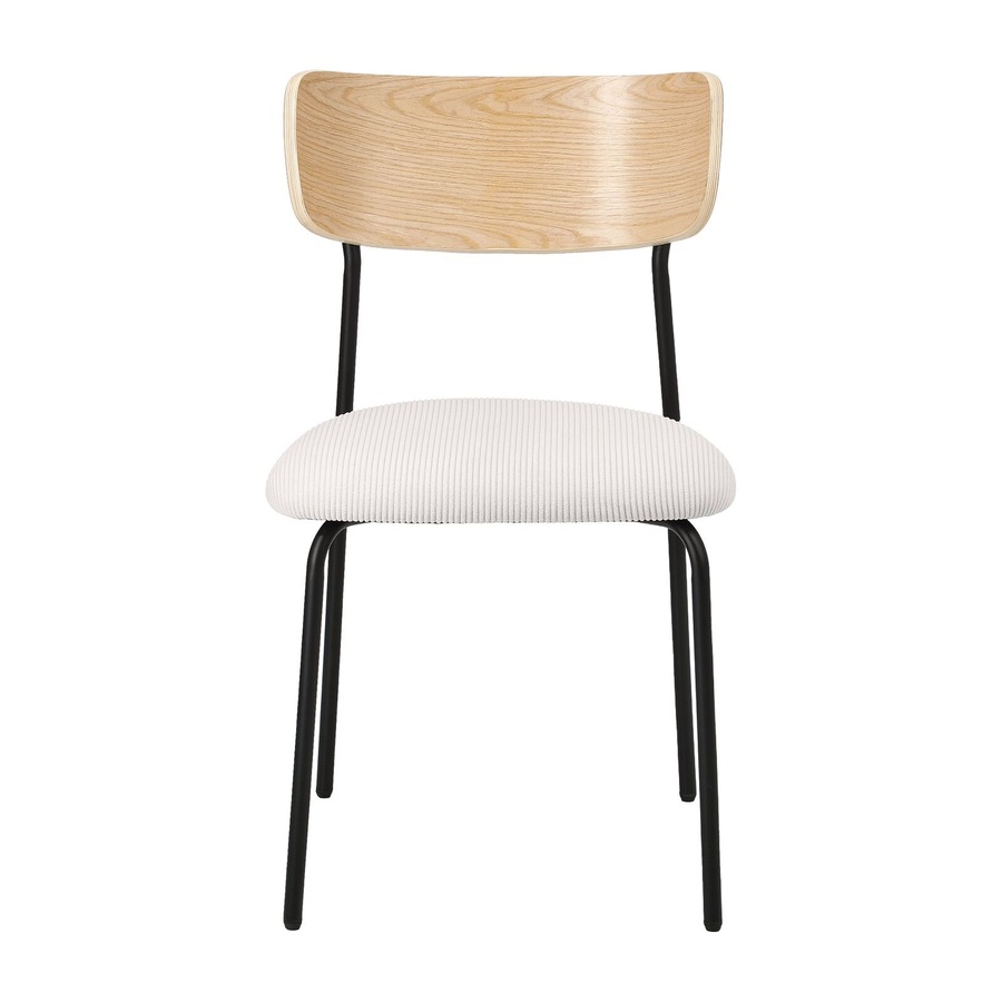 Oikiture 8PCS Dining Chairs Kitchen Chair Padded Lounge Seat Corduroy Beige