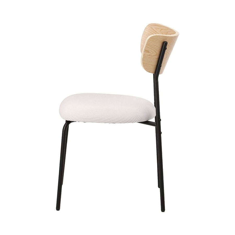 Oikiture 8PCS Dining Chairs Kitchen Chair Padded Lounge Seat Corduroy Beige