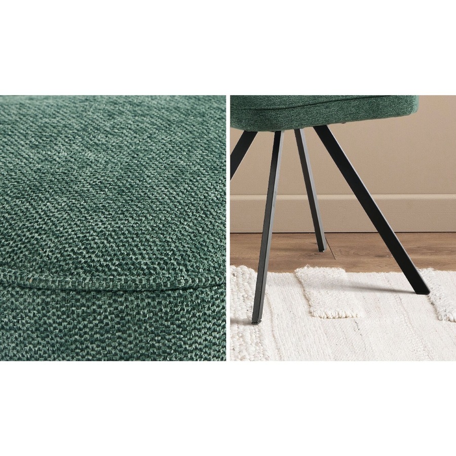 Oikiture 8x Dining Chair Kitchen Seat Linen Fabric Accent Chair Green