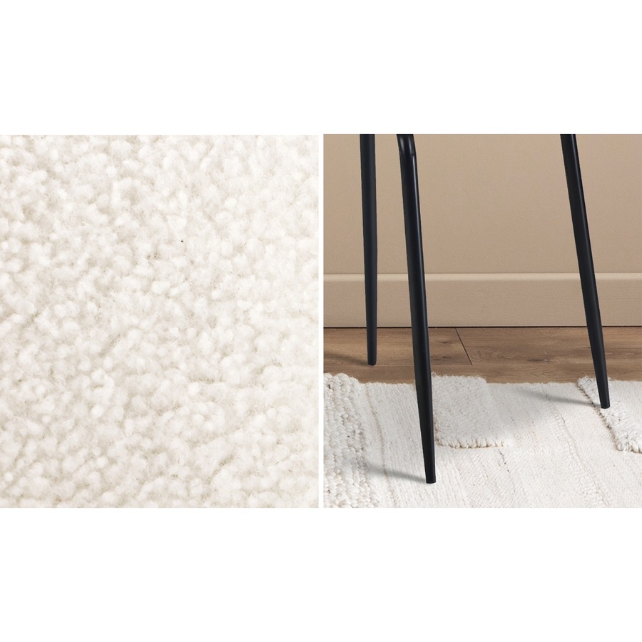 Oikiture 8x Dining Chairs Accent Chair Armchair Kitchen Upholstered Sherpa White