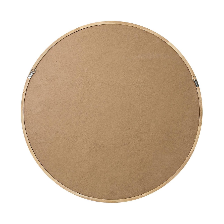 Oikiture 90cm Wooden Wall Mirrors Round Large Makeup Mirror Vanity Home Decor