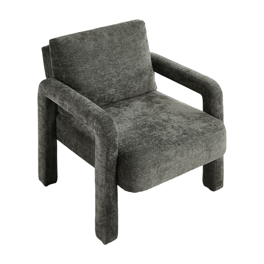 Oikiture Armchair Velvet Accent Chairs 1 Seater Lounge Sofa Chair Grey