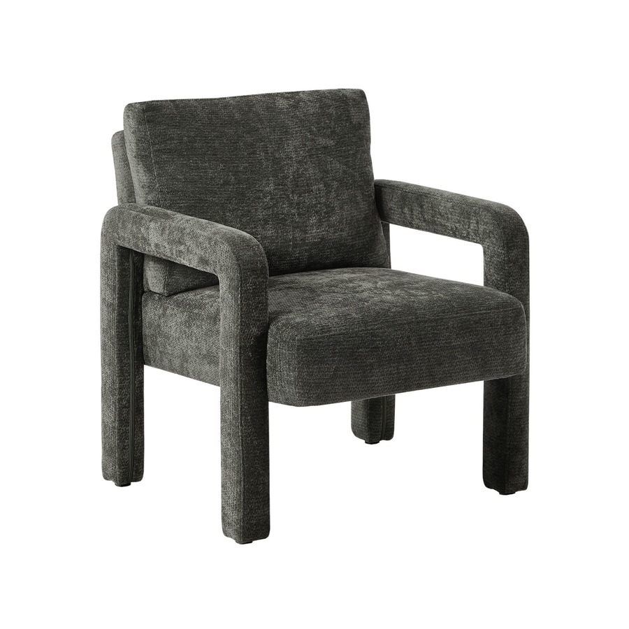 Oikiture Armchair Velvet Accent Chairs 1 Seater Lounge Sofa Chair Grey