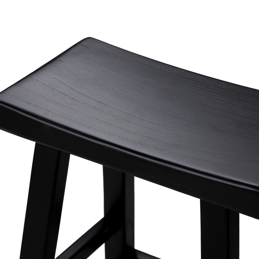 Oikiture Bar Stools Kitchen Stool Wooden Counter Chairs Barstools Black