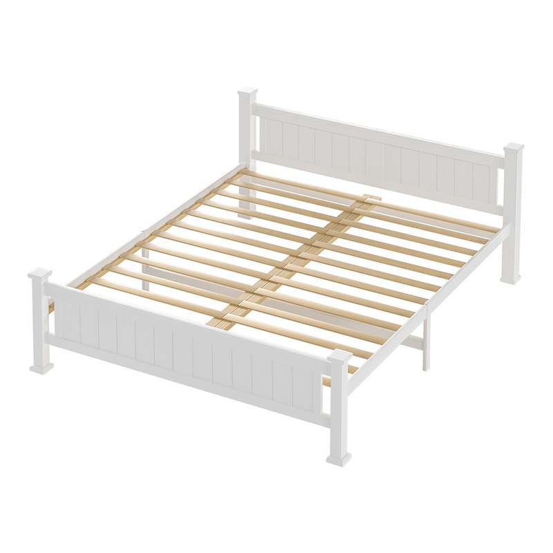 Buy Oikiture Bed Frame Double Wooden Kids Adults Beds - MyDeal