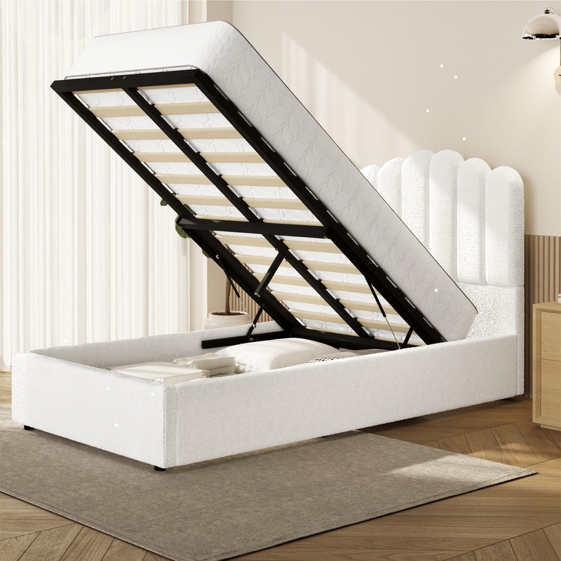 Buy Oikiture Bed Frame King Single Size Gas Lift Beds Platform Boucle