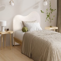 Oikiture Bed Head King Single Size Headboard Bedhead Boucle Fabric White