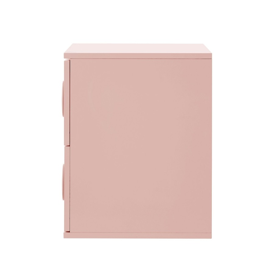Oikiture Bedside Table 2 Drawers Kid Nightstand Pink