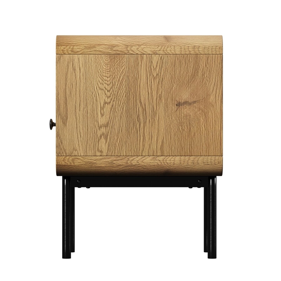 Oikiture Bedside Table Side Table Bedroom Storage Nightstand Metal Natural