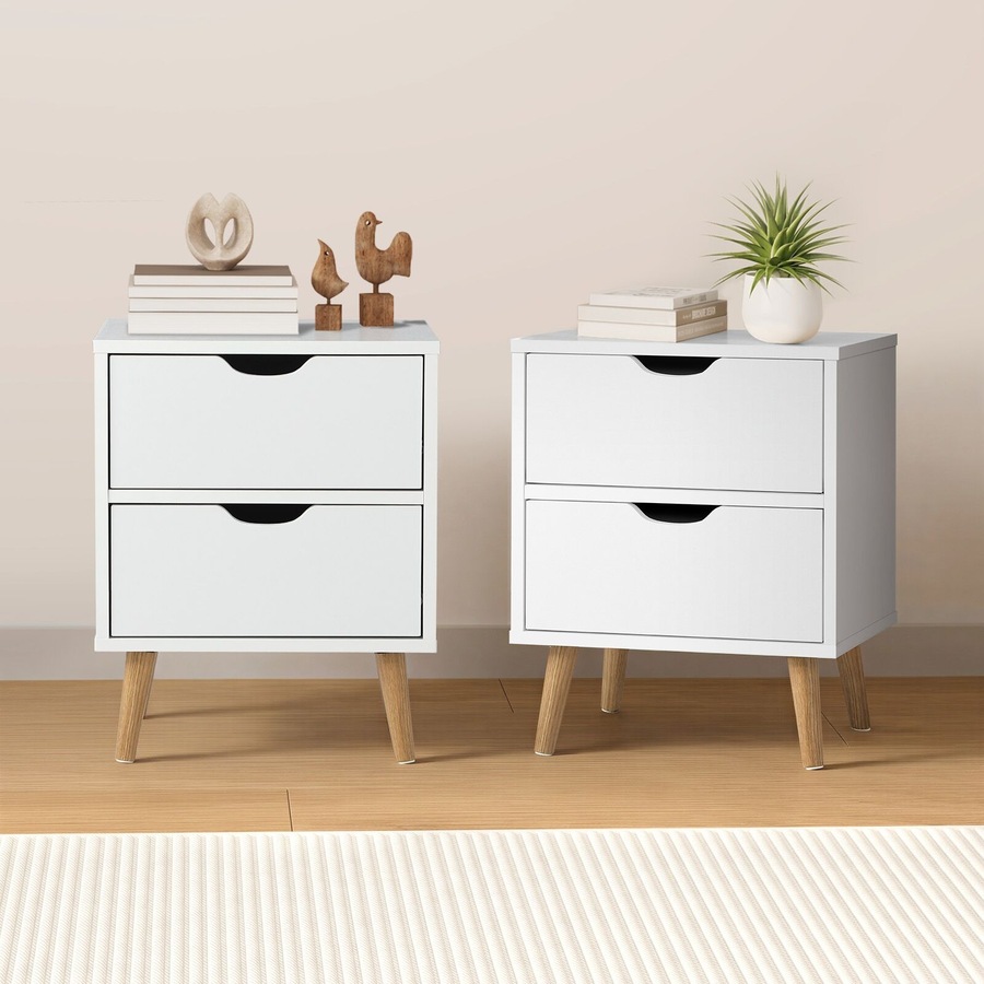 Buy Oikiture Bedside Tables Set of 2 Side Table Nightstand Storage ...
