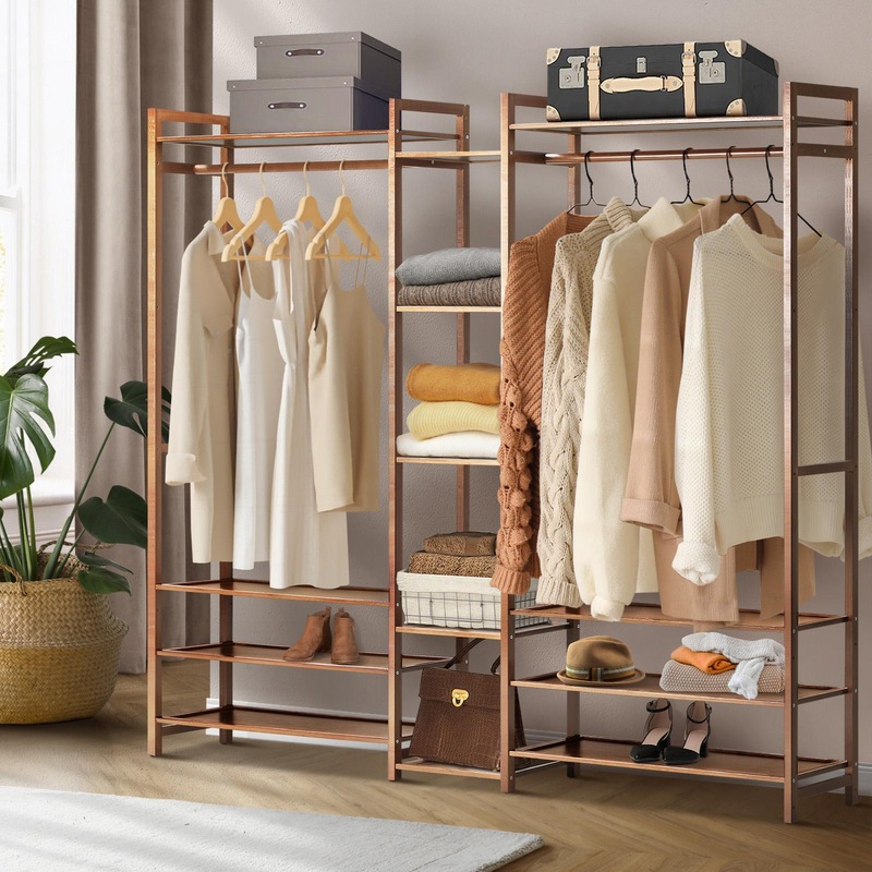 Buy Oikiture Clothes Rack Open Wardrobe Garment Coat Hanging Rail