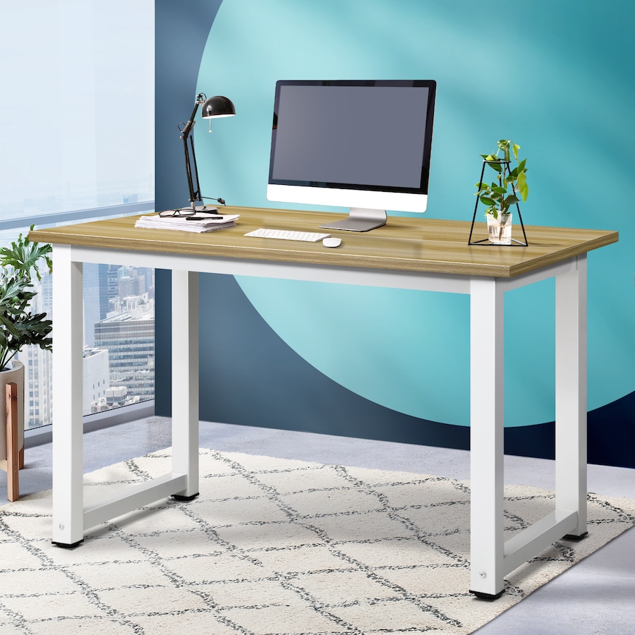 Oikiture Computer Desk Office Table Home Workstation Study Laptop Desks 120cm