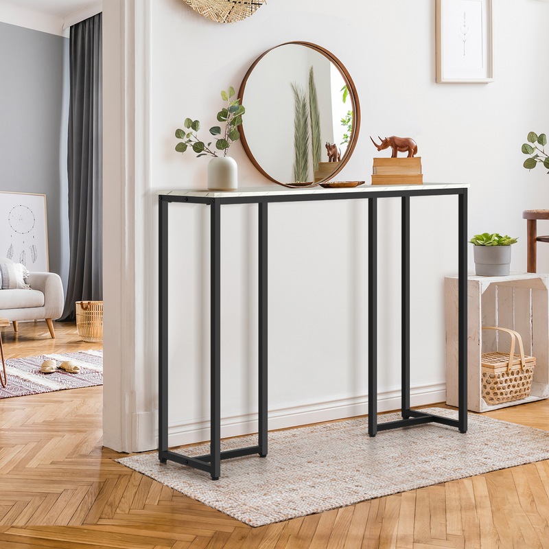 Buy Oikiture Console Table Hallway Entry Side Tables Marble Effect Hall