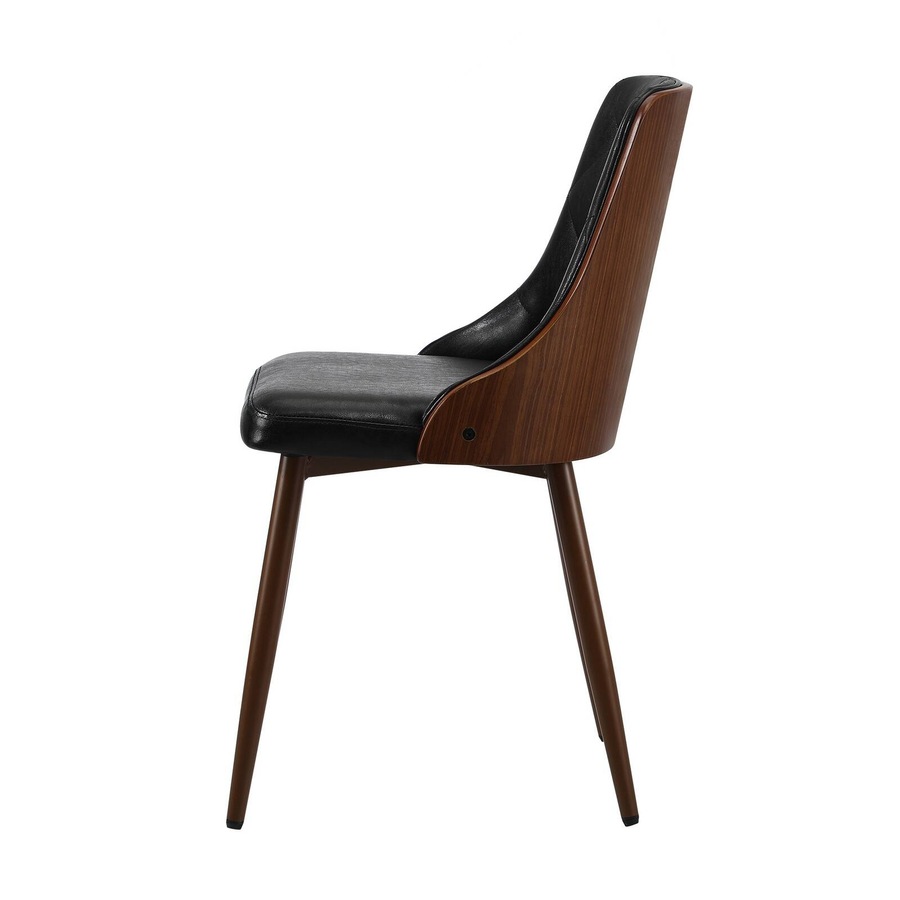 Oikiture Dining Chairs Kitchen Lounge Cafe Seat Retro PU Leather x6 Black