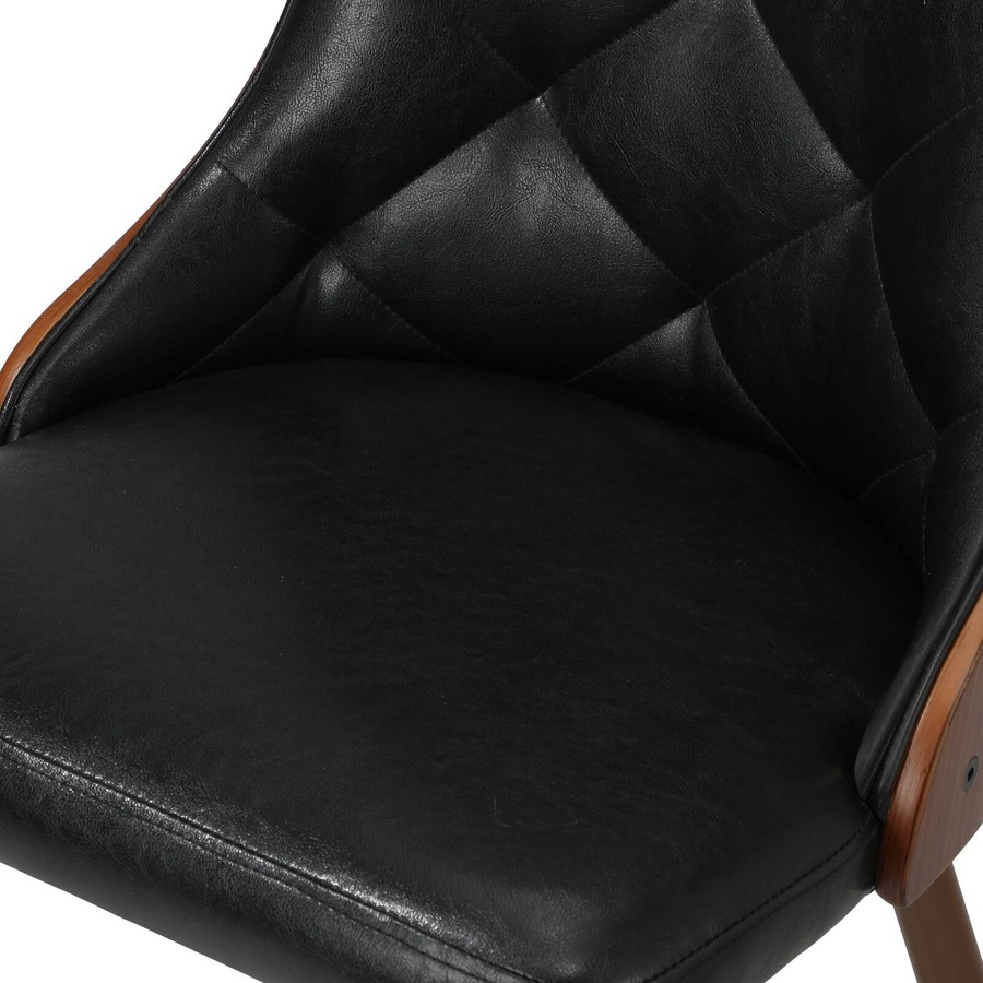 Oikiture Dining Chairs Kitchen Lounge Cafe Seat Retro PU Leather x6 Black