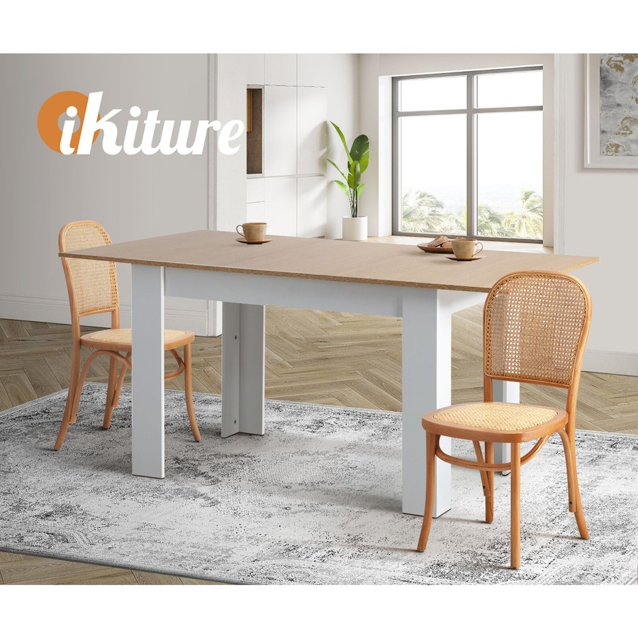 Oikiture Dining Chairs Wooden Chairs Rattan Accent Chair Natural