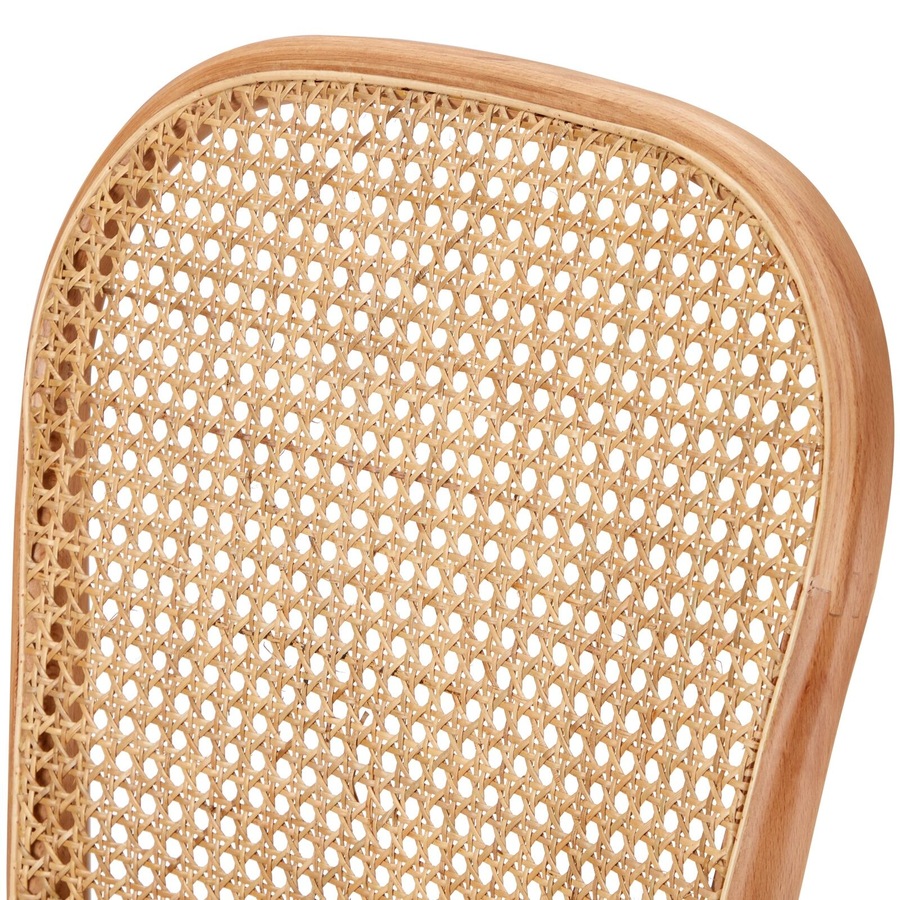 Oikiture Dining Chairs Wooden Chairs Rattan Accent Chair Natural