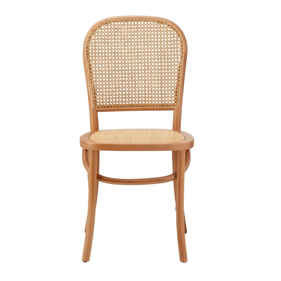 Oikiture Dining Chairs Wooden Chairs Rattan Accent Chair Natural