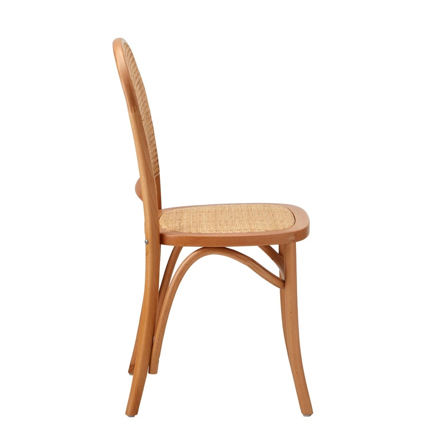 Oikiture Dining Chairs Wooden Chairs Rattan Accent Chair Natural