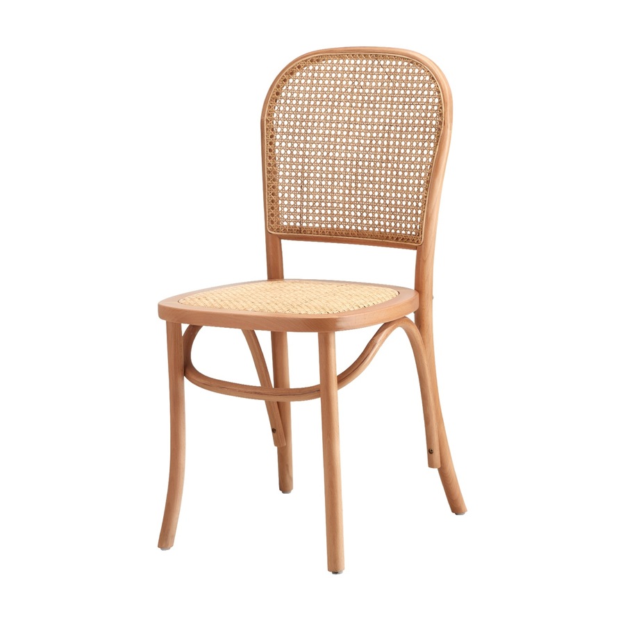 Oikiture Dining Chairs Wooden Chairs Rattan Accent Chair Natural