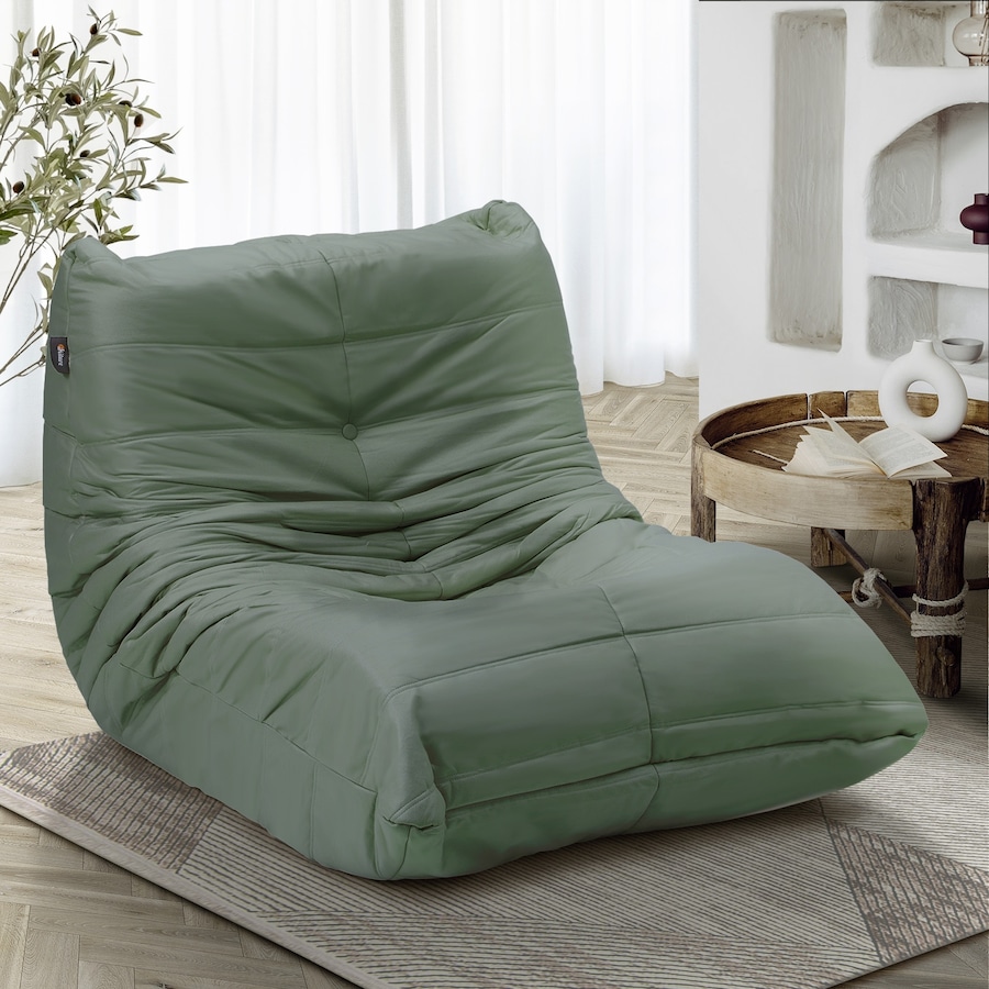 Oikiture Floor Sofa Accent Chair Foam Frameless Lazy Couch Lounge Green
