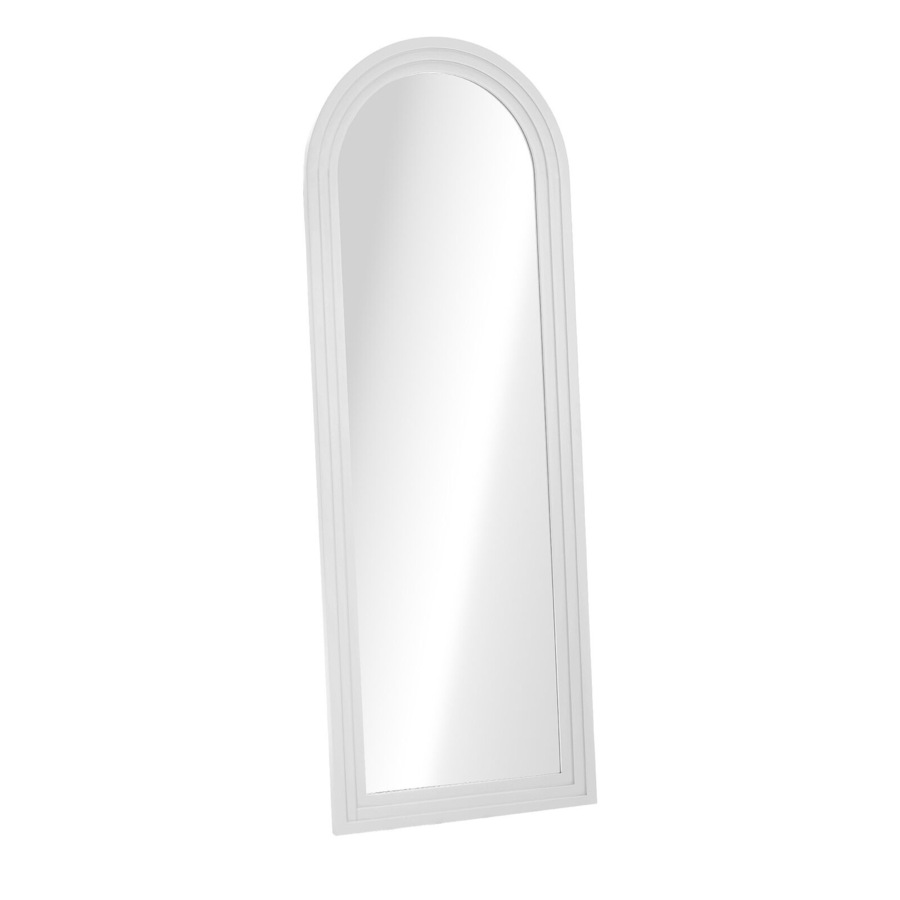 Oikiture Full Length Arch Mirror 165x60cm White Wood Wall Mounted Home Decor