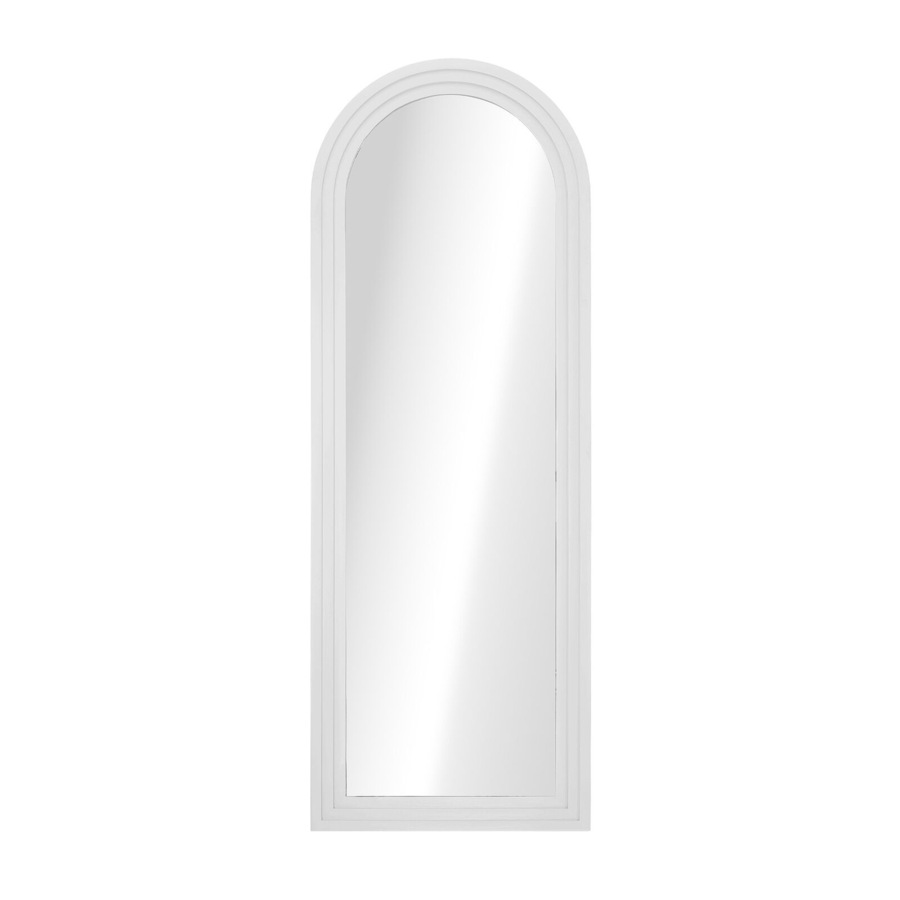 Oikiture Full Length Arch Mirror 165x60cm White Wood Wall Mounted Home Decor