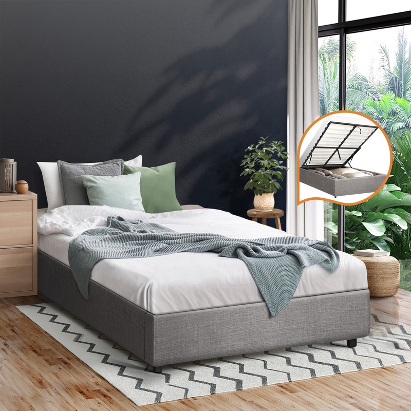 Buy Oikiture Gas Lift Bed Frame King Single Size Bed Base With Storage