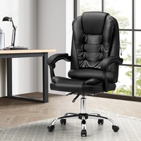 Oikiture Massage Office Chair Executive Gaming Racing Recliner PU Leather Seat