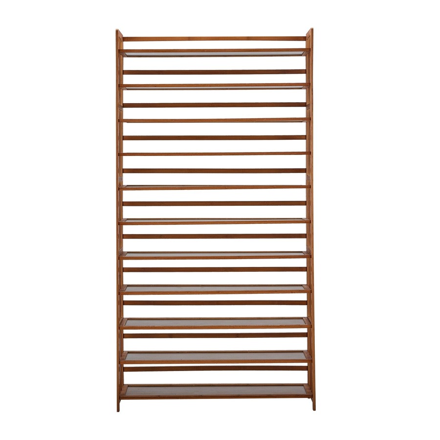Oikiture Shoe Rack Storage Organizer Bamboo Stand 11 Shelves Brown