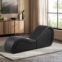 Oikiture Sofa Couch Chair Love Seat Chaise Lounge Couples Yoga Bed Black